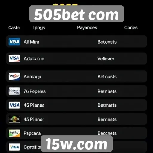 Métodos de pagamento disponíveis no 505bet com